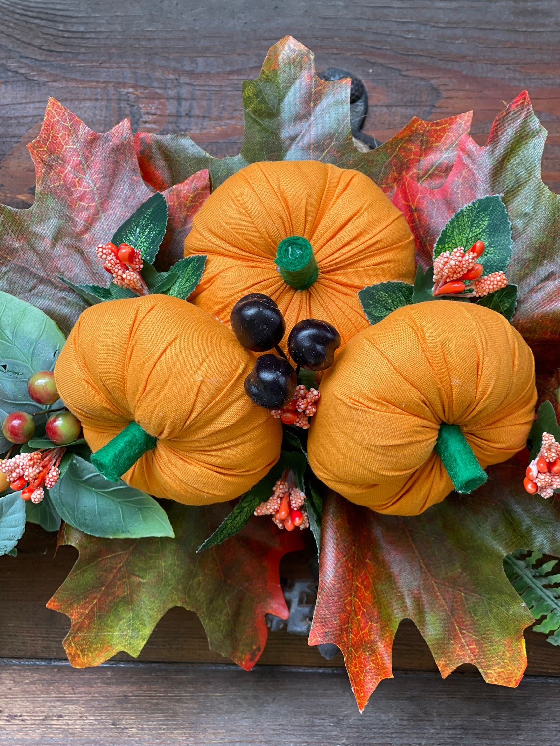 Floral Wall Hanging Floral Door Hanging Autumn Fall Pumpkin Etsy