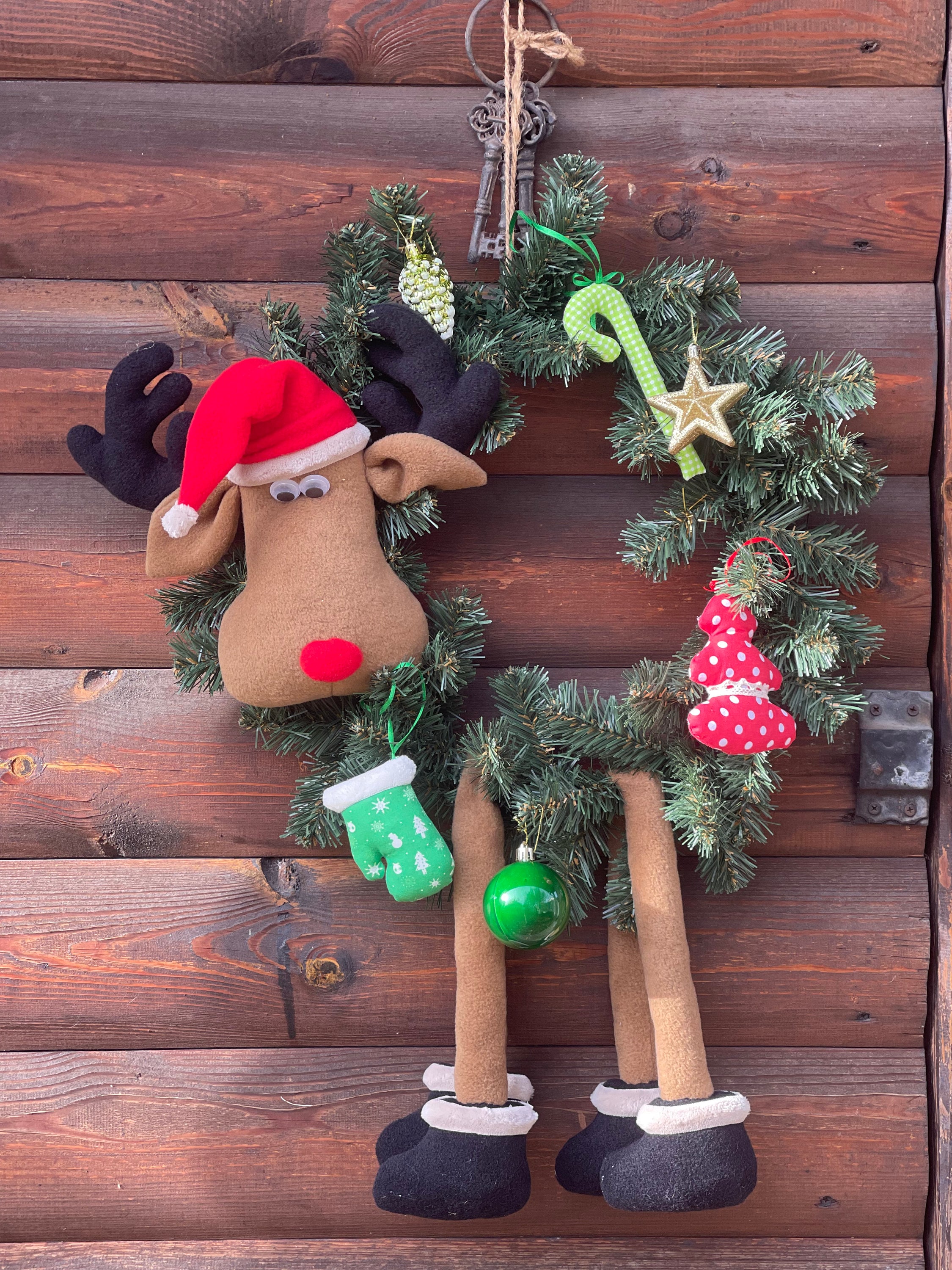 Rudolf Wreath Reindeer Decor Reindeer Wreath Example Wreath Christmas ...