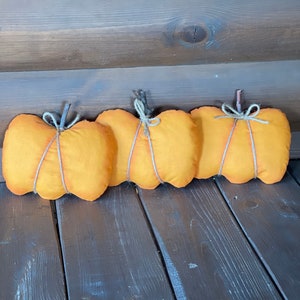 Pumpkin set 3 Mantel decor Pumpkin decor Fabric pumpkin Halloween autumn decor Thanksgiving decor Table decoration Tiered bowl filler