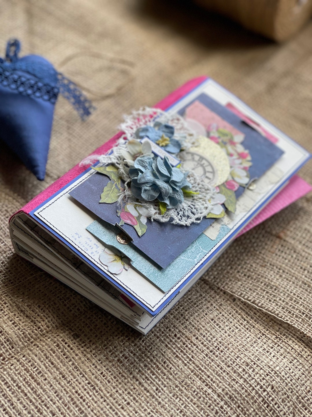 How to Make a 'shabby chic' paper bag mini scrapbook album