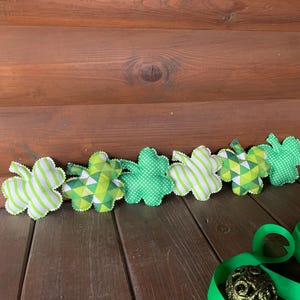 Patrick&#39;s сlover Fabric shamrock bowl fillers Farmhouse St. Patrick&#39;s decor St. Patrick&#39;s Day decor St. Patty&#39;s Day bowl filler Tiered tray