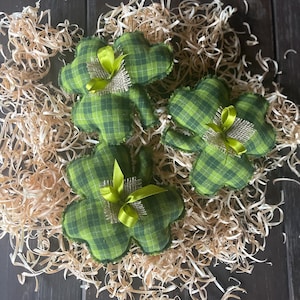 Patrick&#39;s сlover Fabric shamrock bowl fillers Farmhouse St. Patrick&#39;s decor St. Patrick&#39;s Day decor St. Patty&#39;s Day bowl filler Tiered tray
