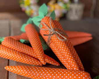 Karotten mit Punkten, Osterdeko, Karotten aus Stoff, Osterkorbfüllung, Kaminsimsdeko, Etagerendeko, Frühlingsdeko, Kranzfüllung, Ostergeschenk