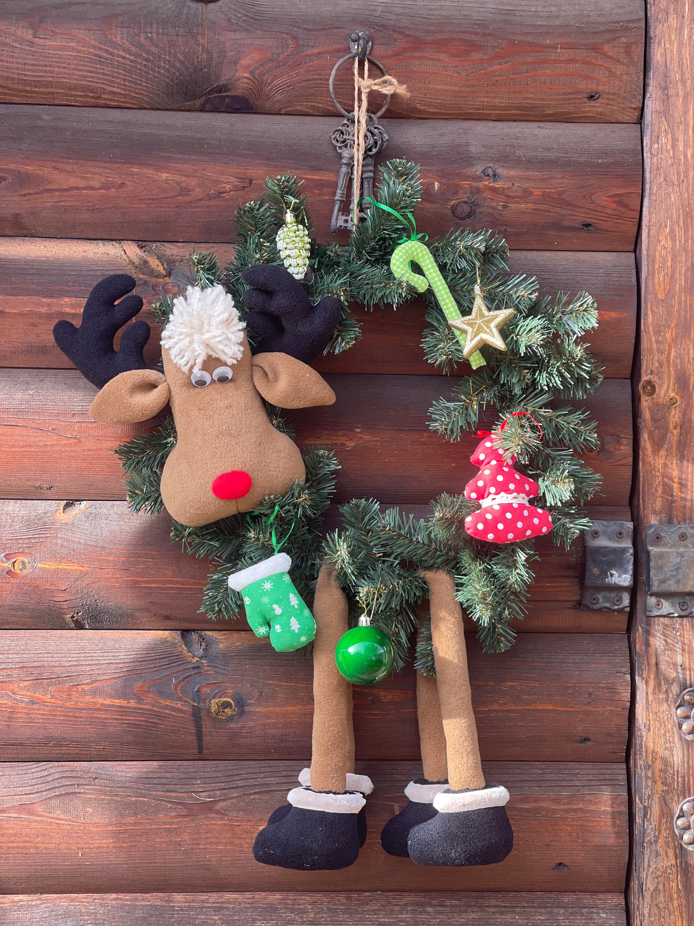 Rudolf Wreath Reindeer Decor Reindeer Wreath Example Wreath Christmas ...