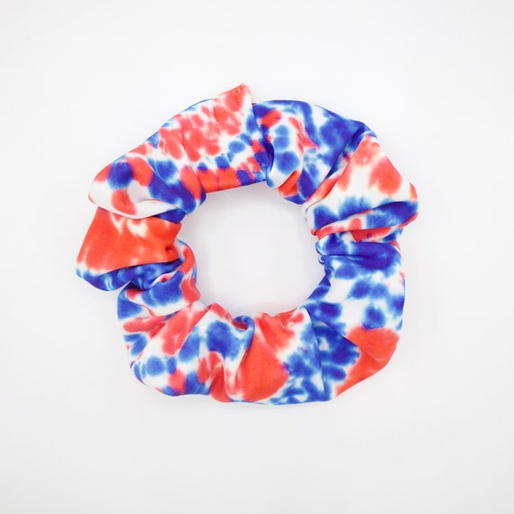 Mercia Scrunchie Top Knot Messy Bun Tie Dye Red Etsy