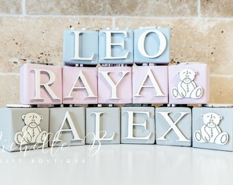 personalised baby name blocks