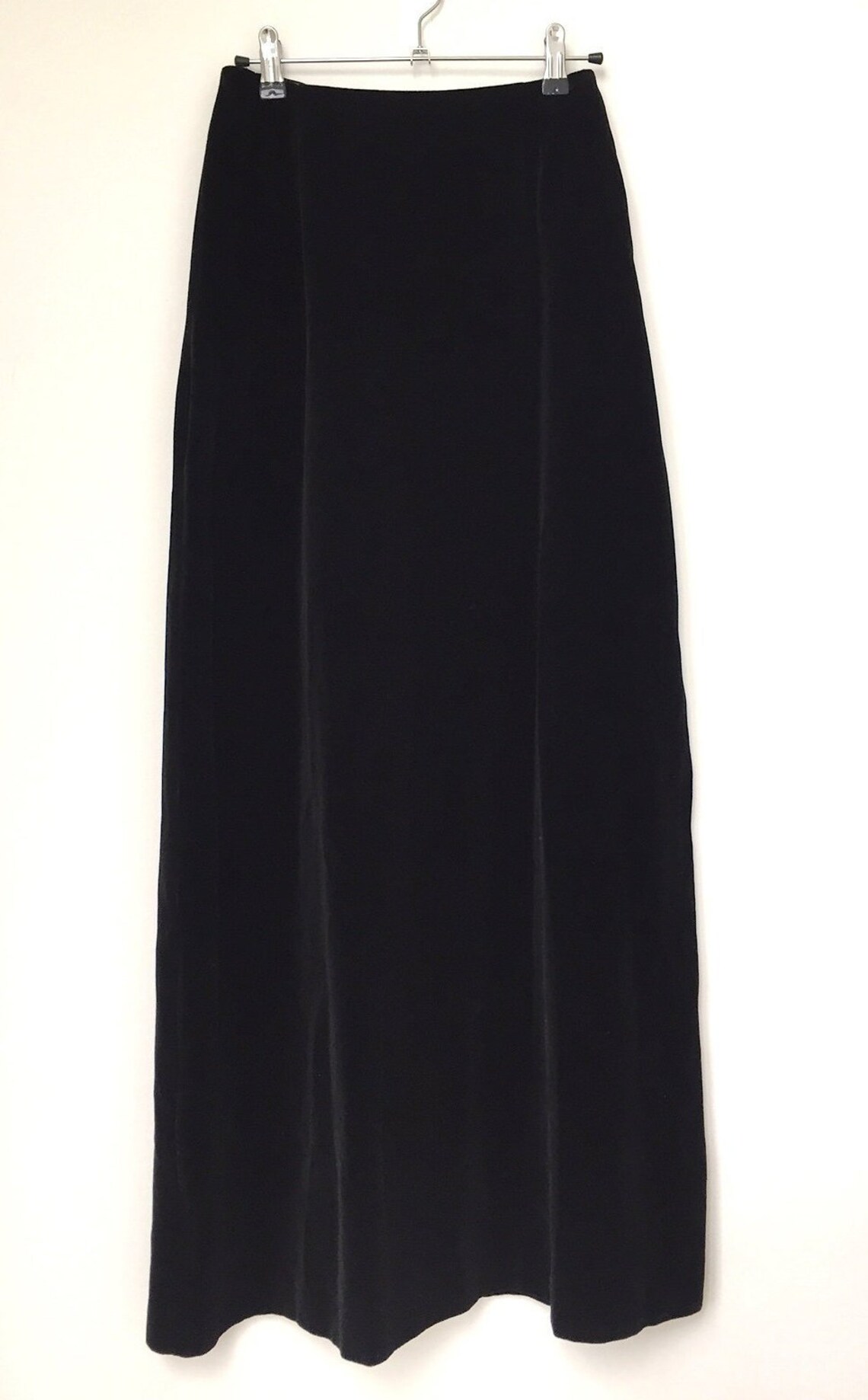 Vintage long black velvet maxi skirt size XS 6 / 8 | Etsy