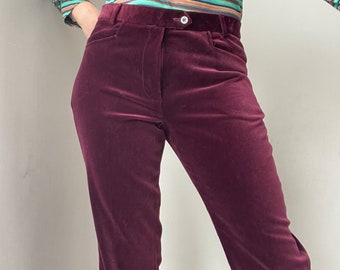 pantalon en velours aubergine violet Daks Signature vintage