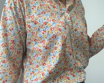 Vintage 1970s Mary Quant London Pride floral shirt / UK12/14