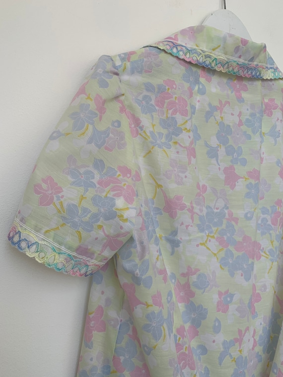 Vintage house dress / pretty pastels / floral / s… - image 8