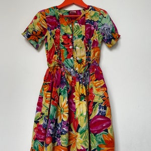 robe à fleurs vintage pour enfants, vintage des années 1980 / d'été / pour enfants / Rendery Junior image 10