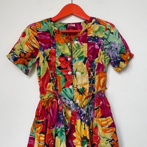 robe à fleurs vintage pour enfants, vintage des années 1980 / d'été / pour enfants / Rendery Junior image 2