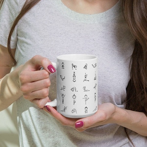 Yoga Pose Coffee Mug, Yoga Poses Mug, Yoga Gifts, Yoga Instructor Gift, Yoga Meditation, Minimalist Mug, Yoga Lover Gift, Yogi Gifts