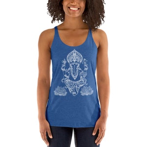 Ganesha Lotus Boho Tank Ganesha Shirt Yoga Tank Indian Shirt Women's Racerback Tank image 6