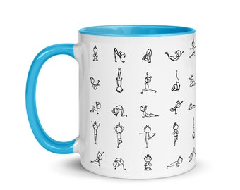 Yoga Asana Mug with Color Inside