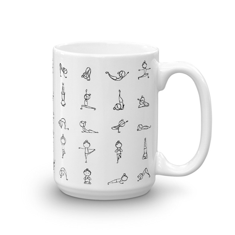 Yoga Asanas Mug Minimalist Perfect Gift for Yoga Lovers Etsy