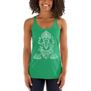 Ganesha Lotus Boho Tank Ganesha Shirt Yoga Tank Indian Shirt Women's Racerback Tank image 7