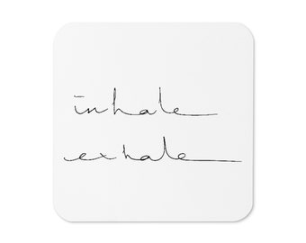 Inhale Exhale Cork-back coaster