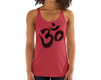 OM Women's Racerback Tank - Aum sanskrit tank - meditation tank top - Sacred Mantra tank top - Yoga top