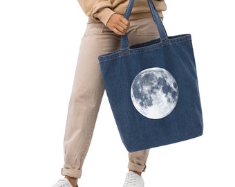 The Moon Organic denim tote bag