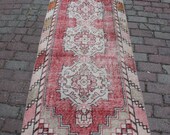 3x9 -2 39 7 39 39 x8 39 7 39 39 ft,266x82cm.free shipping,Turkısh handmade,runner carpet,Distressed oriental,decor,antique,interiors,red,beige,art,rug z174