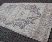 6x13 6 39 1 39 39 x12 39 7 39 39 feet free shipping Turkish vintage multi Bordered carpet Distressed oriental malayer design antique beige brown interiors