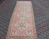 3x9 -3 39 0 39 39 x8 39 6 39 39 ft,263x91cm.free shipping,Turkısh handmade,runner carpet,Distressed oriental,decor,antique,interiors,pink,green, art az200