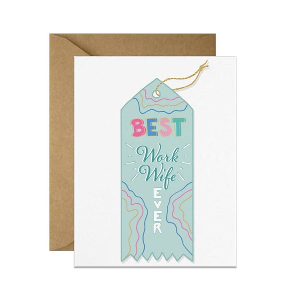 Best Work Wife Ever illustrated Card | Work Wife Card/ Card for Coworker/ Best Work Wife Card/  Work Wife/ You're the Best | Funny coworker