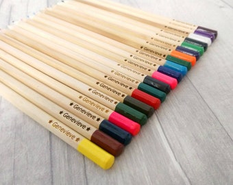 PERSONALISED CHRISTMAS GIFT 20 pack COLOURING PENCILS STOCKING FILLER 