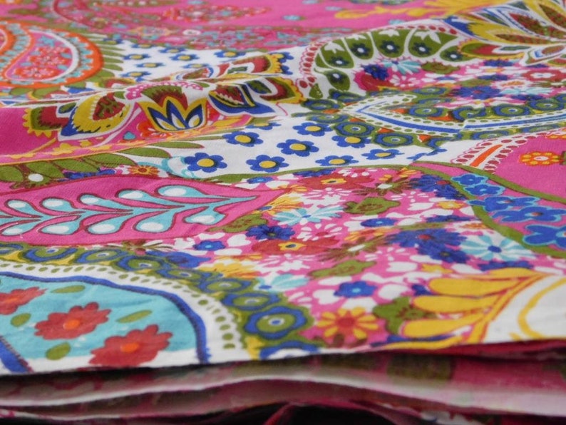 Block Print Cotton Fabric Cotton fabric by the 5 yard Indian Cotton Fabric for summer dresses Quilting Fabric Hand screen Printed Fabric