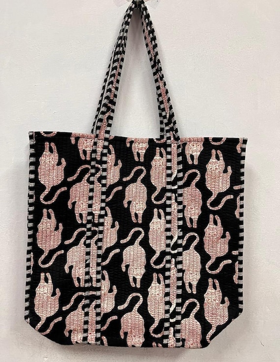 Tiger print tote bag deals