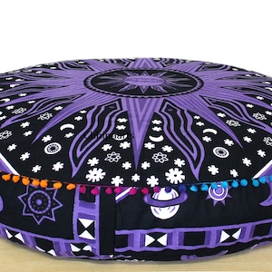 Weekend Sale 35&quot; Soft Mandala Large Floor Pillow Cover Meditation Cushion Seating Cover Hippie Decorative Bohemian Pouf Bohemian Indian Pouf