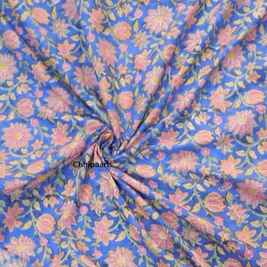 On Sale 5 Yard Hand Block Printed Dress Making Voile Soft Fabric Cotton Running Natural Garment Making Fabric Vegetable Sanganeri Fabric