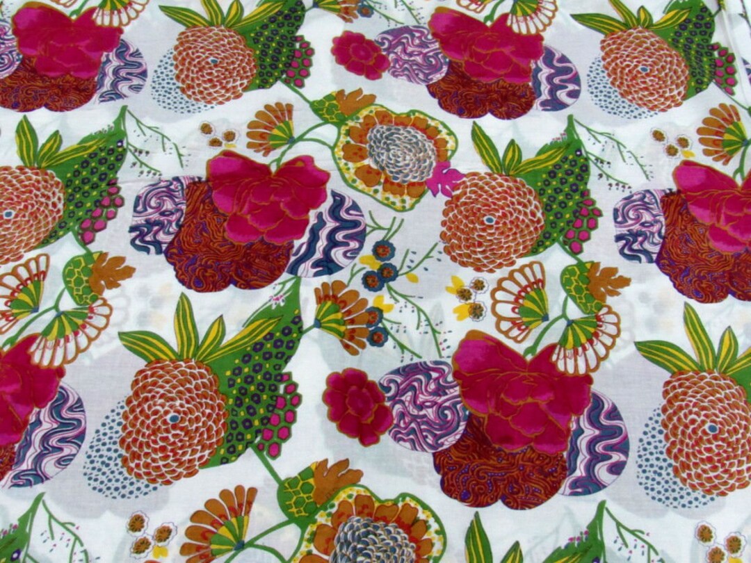 New Indian Cotton Fabric by Yard Summer Dresses in Tropical Print, Boho