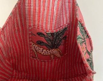 [Be dullst] Leopard Quilting pouch bag * 白参贈呈 BettyBoop] Leopard Shoulder Bag_(2 Colors) - ULKIN CANVAS