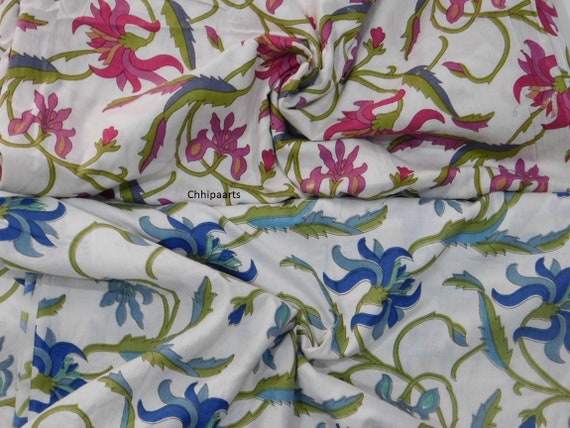 Tessuto Di Stampa A Blocco A Mano Tintura Naturale, Tessuto Morbido - Foto 3