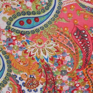 Pink Paisley Designer Fabric for Curtain Upholstery Home Decor Kitchen Bedroom cotton material floral paisley print cotton Fabric - 44&quot; wide