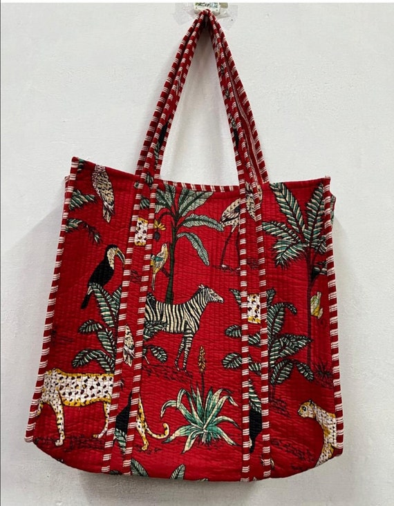 Nueva bolsa de mano reversible grande con estampado de leopardo