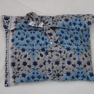 holiday Sale Adult Pyjamas/Hand Block Floral Print in Blue Color Pure Cotton , Payjama Set ,Indian Cotton,Night Wear, Soft Cotton Night Suit
