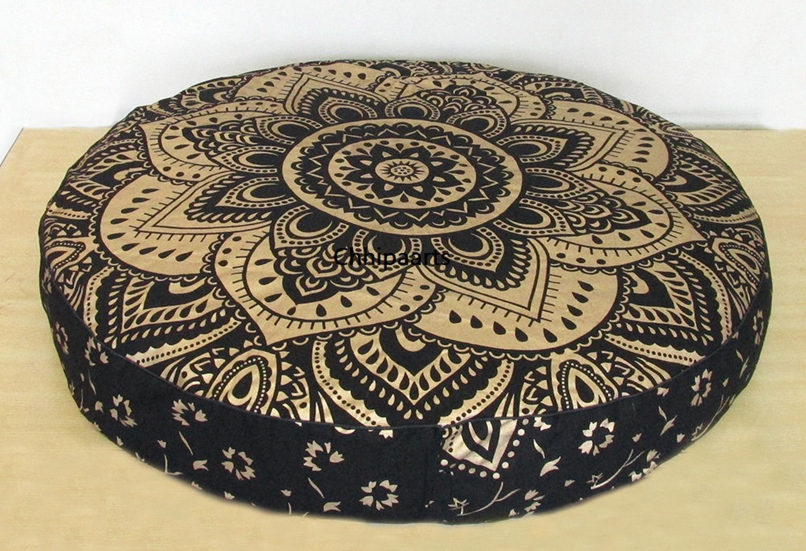 Bohemian Large Mandala Round Floor Pillow Throw Case Indian Cushion Cover  Pouf