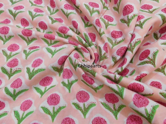 Tessuto Di Stampa A Blocco A Mano Tintura Naturale, Tessuto Morbido - Foto 10