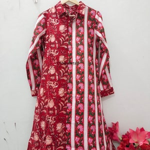 Hand Block print dress, shirt dress women ,Summer cotton dress, Cotton dresses for women, Printed dresses, Cotton Midi Dress, Summer Dress