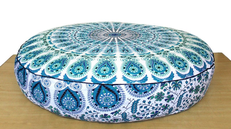 10 Pc 35 Soft Mandala Large Floor Pillow Cover Meditation Cushion Seating Throw Cover Hippie Decorative Bohemian Pouf Bohemian Indian Pouf