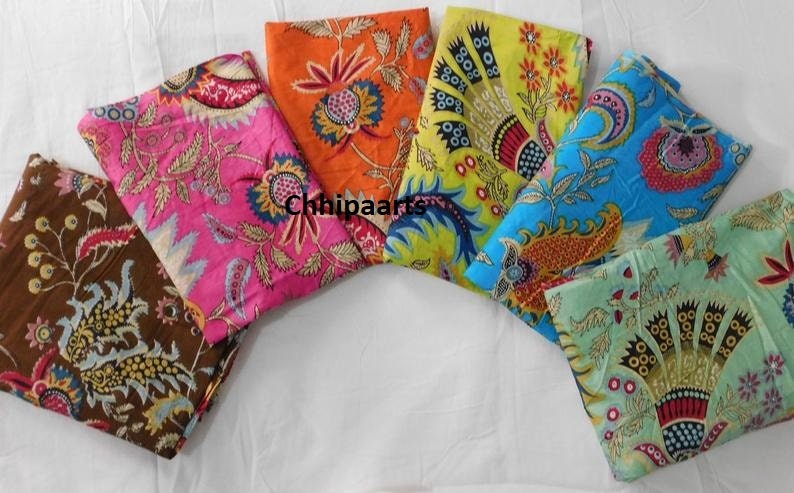 Labor day Sale Indian Cotton Fabric by yard Summer Dresses in King Pr…