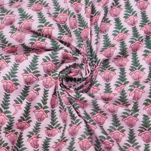 Neuer Block Gedruckter Baumwollstoff lose Lagerware Weicher Sommerkleid-Stoff Indischer Baumwoll-Stoff Florale rosa Farbe Nähen Basteln Quilting Stoff