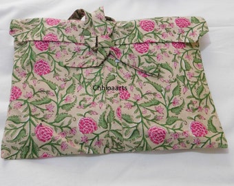 Floral Print Cotton Pajama Set: Hand Block Indian Loungewear