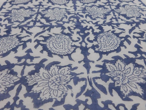 Decorativo Tessuto Stampa Marrone Floreale Intagliato A Mano Indiano - Foto 2