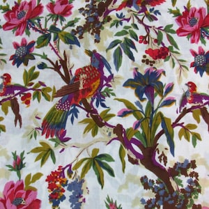 birds Printed Natural Running Fabric Cotton Soft Vegetable Color Block Print Sanganeri Fabric Cloth Material Fabric By The Yard !