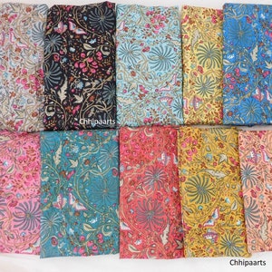New Set Of 10 Pc In 1 Yard indian Handmade Floral Butterflies Cloth Material / Craft /Sewing /Quilting Fabric Wholesale Lot BY Chhipaarts