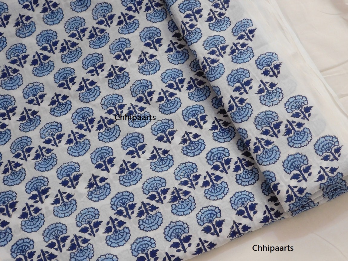 Tessuto Jaipuri Stampa A Mano - Cotone Puro Per Abiti E - Foto 4